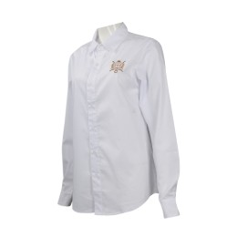 SU253 Tailor long sleeve shirt  self-made embroidery logo shirt  uniform shirt supplier  winter secondary college uniform australia girl SU253 Tailor long sleeve shirt  self-made embroidery logo shirt  uniform shirt supplier  winter secondary college uniform australia girl